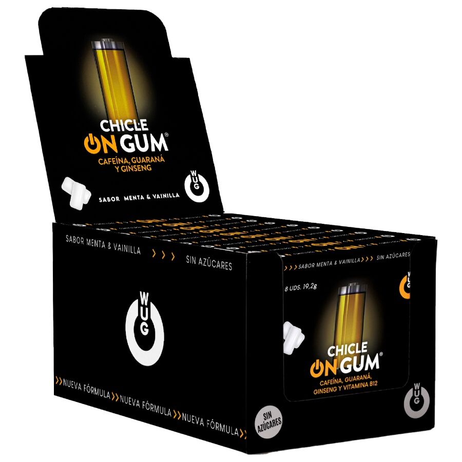WUG GUM - ON CON CAFFEINA, GINSENG E GOMMA DI GUARANÀ | ESPOSITORE 12 X 8 UNITÀ - WUG GUM | Lingerie Harness Boutique