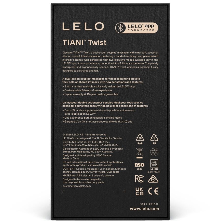 LELO - TIANI VIBRATORE PER COPPIE TWIST ROSA TENUE - LELO | Lingerie Harness Boutique