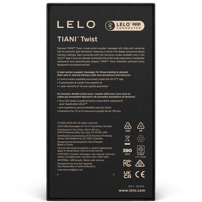 LELO - TIANI VIBRATORE A COPPIE TWIST IN SCHIUMA - LELO | Lingerie Harness Boutique
