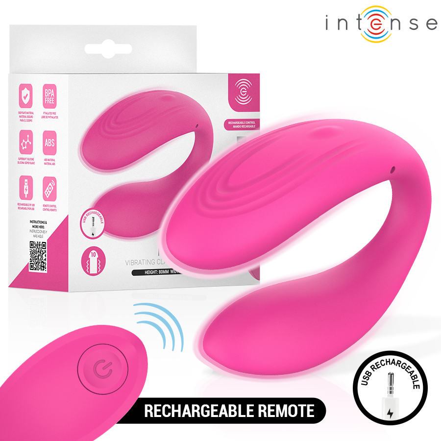 INTENSE - NORA STIMOLATORE VIBRANTE A MORSETTO ROSA - INTENSE REMOTE CONTROL | Lingerie Harness Boutique