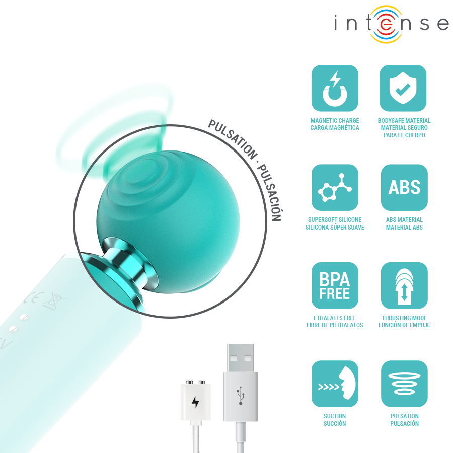 INTENSE - HAMBY ASPIRATORE MULTIFUNZIONE CON ASPIRAZIONE E VIBRAZIONE - INTENSE HIGH TECH | Lingerie Harness Boutique