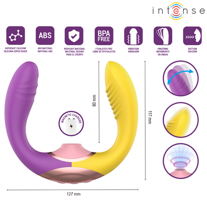 INTENSE - WILLOW  STIMOLATORE A VIBRAZIONE E ASPIRAZIONE 3 IN 1 - INTENSE HIGH TECH | Lingerie Harness Boutique