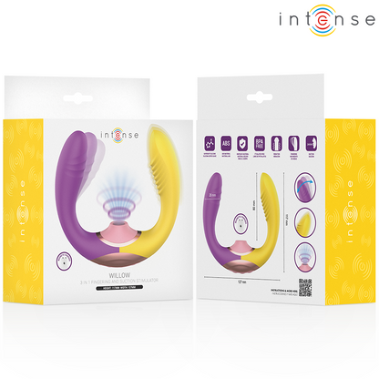INTENSE - WILLOW  STIMOLATORE A VIBRAZIONE E ASPIRAZIONE 3 IN 1 - INTENSE HIGH TECH | Lingerie Harness Boutique