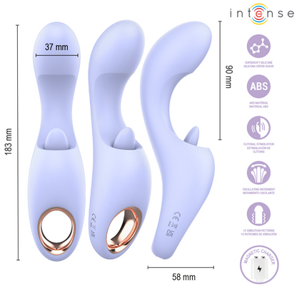 INTENSE - ANYA STIMOLATORE DI VIBRAZIONE E MOVIMENTO MULTIFUNZIONE - INTENSE HIGH TECH | Lingerie Harness Boutique