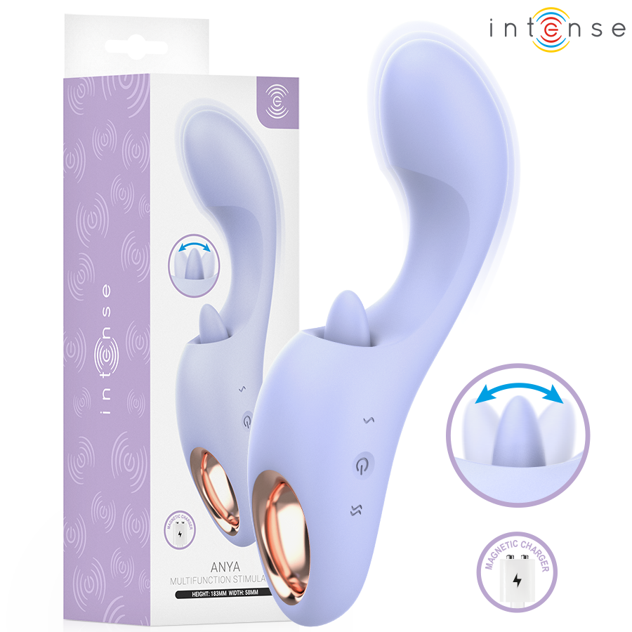 INTENSE - ANYA STIMOLATORE DI VIBRAZIONE E MOVIMENTO MULTIFUNZIONE - INTENSE HIGH TECH | Lingerie Harness Boutique