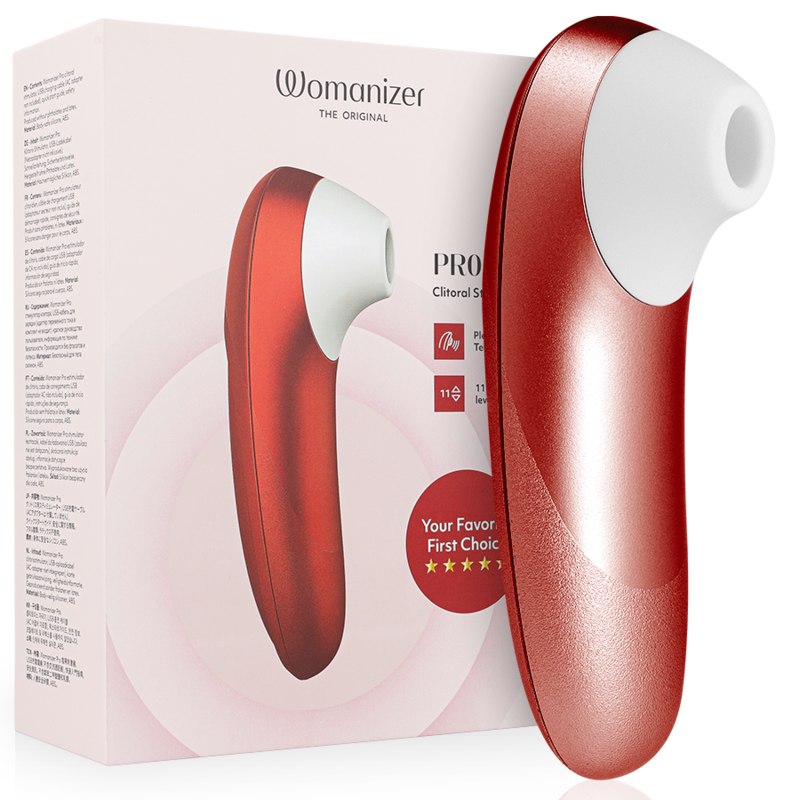 WOMANIZER - STIMOLATORE CLITORIDEO PRO VIBRANTE BORDEAUX - WOMANIZER | Lingerie Harness Boutique