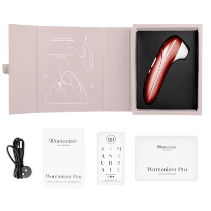 WOMANIZER - STIMOLATORE CLITORIDEO PRO VIBRANTE BORDEAUX - WOMANIZER | Lingerie Harness Boutique