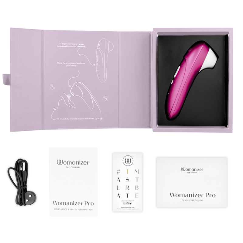 WOMANIZER - STIMOLATORE CLITORIDEO PRO VIBRANTE ROSA - WOMANIZER | Lingerie Harness Boutique