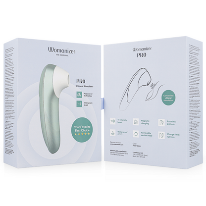 WOMANIZER - STIMOLATORE CLITORIDEO PRO VIBRANTE VERDE SALVIA - WOMANIZER | Lingerie Harness Boutique
