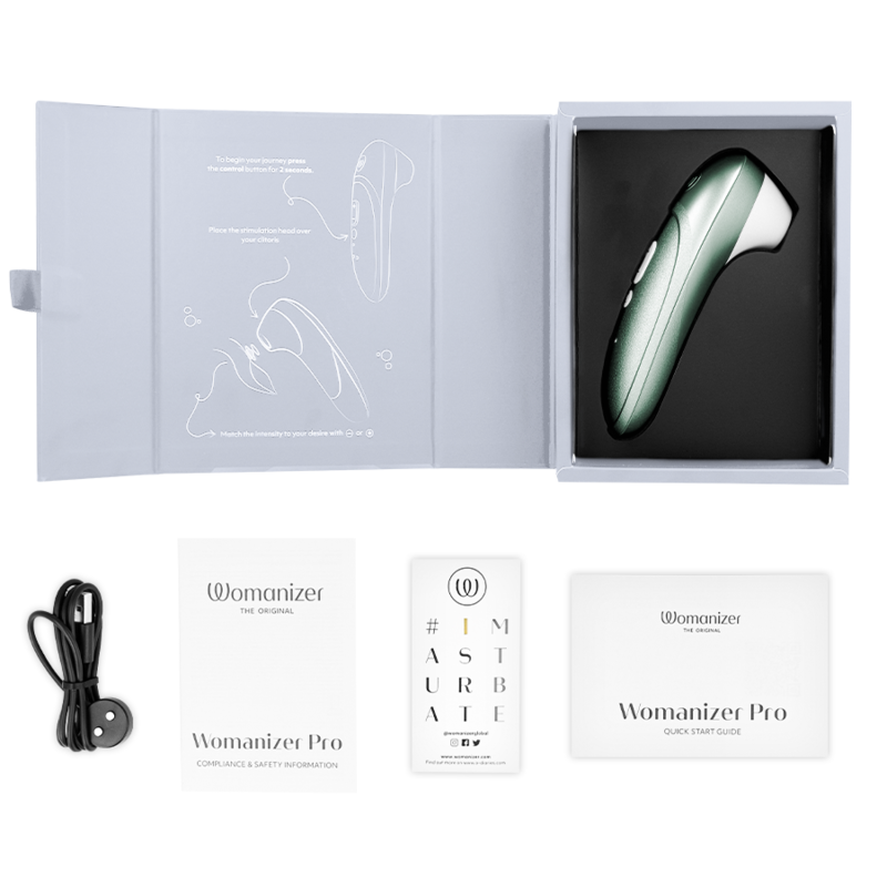 WOMANIZER - STIMOLATORE CLITORIDEO PRO VIBRANTE VERDE SALVIA - WOMANIZER | Lingerie Harness Boutique