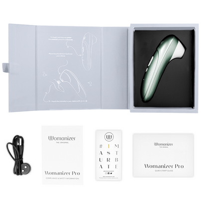 WOMANIZER - STIMOLATORE CLITORIDEO PRO VIBRANTE VERDE SALVIA - WOMANIZER | Lingerie Harness Boutique