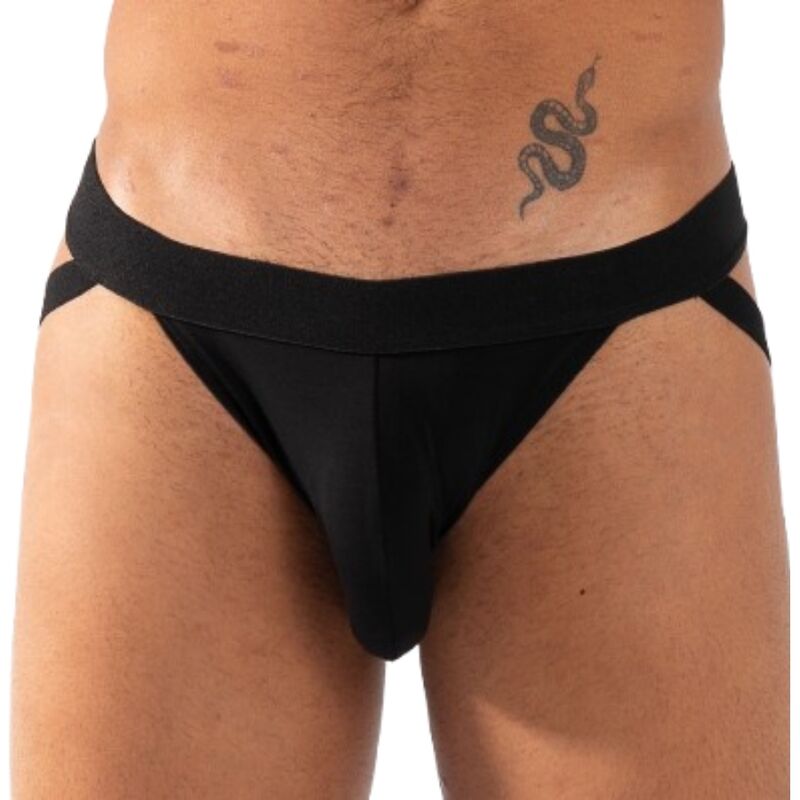 BURN - 011 DOUBLE BLACK JOCK S - BURN | Lingerie Harness Boutique