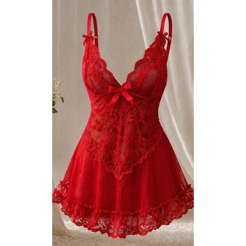 LIVCO CORSETTI FASHION - SET NUIT T-SHIRT + PANTY ROSSO 2028 S/M - LIVCO CORSETTI SETS | Lingerie Harness Boutique