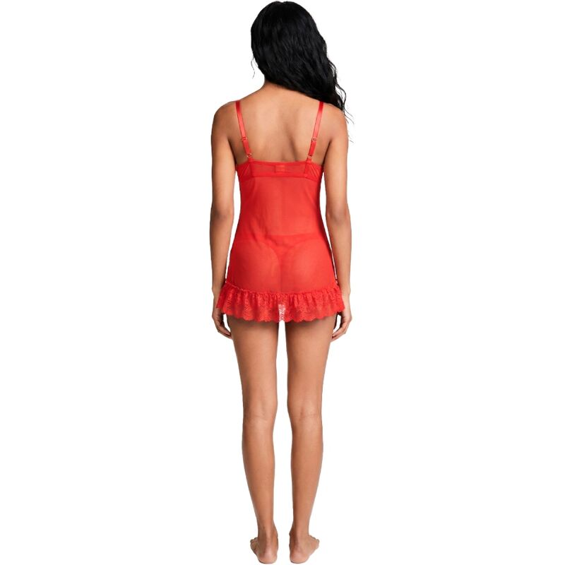 LIVCO CORSETTI FASHION - SET NUIT T-SHIRT + PANTY ROSSO 2028 S/M - LIVCO CORSETTI SETS | Lingerie Harness Boutique