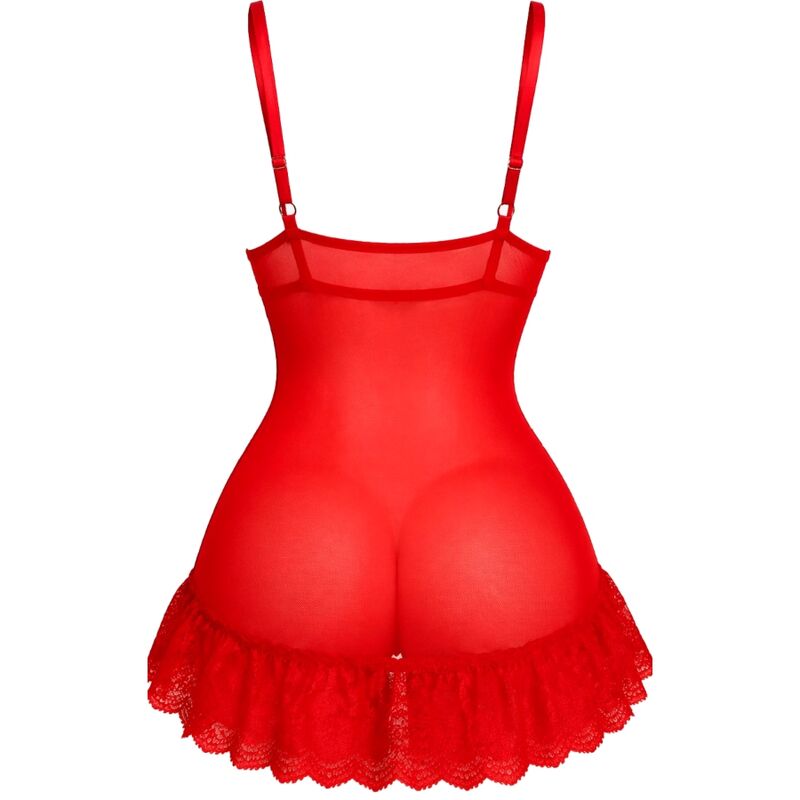 LIVCO CORSETTI FASHION - SET NUIT T-SHIRT + PANTY ROSSO 2028 L/XL - LIVCO CORSETTI SETS | Lingerie Harness Boutique