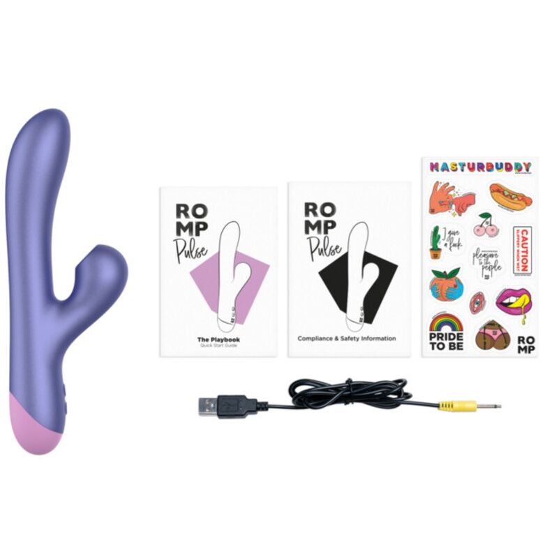 ROMP - PULSE VIBRATORE ELETTRICO BLU RABBIT PER LA SENSIBILITÀ DEL PUNTO G - ROMP | Lingerie Harness Boutique