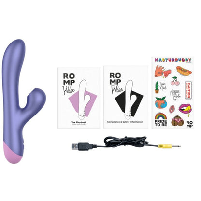 ROMP - PULSE VIBRATORE ELETTRICO BLU RABBIT PER LA SENSIBILITÀ DEL PUNTO G - ROMP | Lingerie Harness Boutique