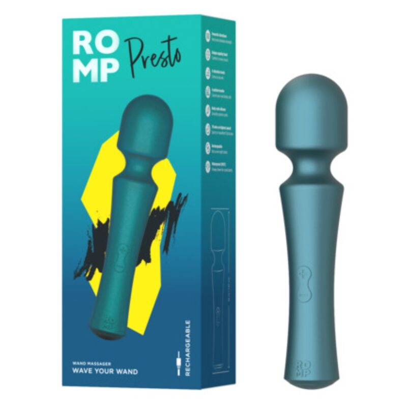 ROMP - PRESTO MINI VIBRATORE A BACCHETTA CON TESTINA FLESSIBILE VERDE - ROMP | Lingerie Harness Boutique