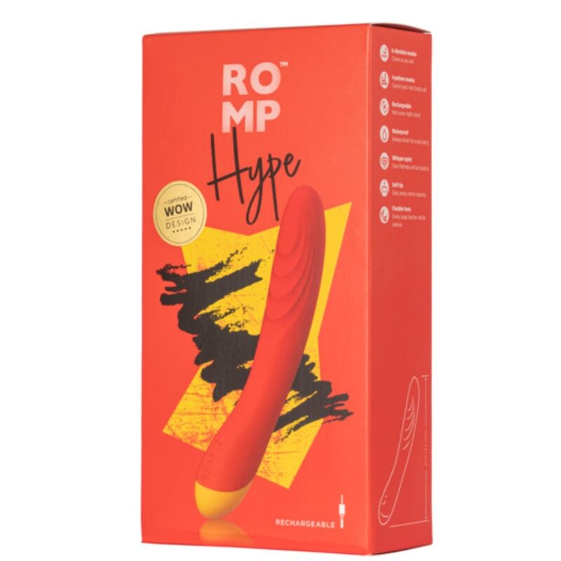 ROMP - HYPE VIBRATORE MULTIFUNZIONE PER IL PUNTO G ROSSO - ROMP | Lingerie Harness Boutique