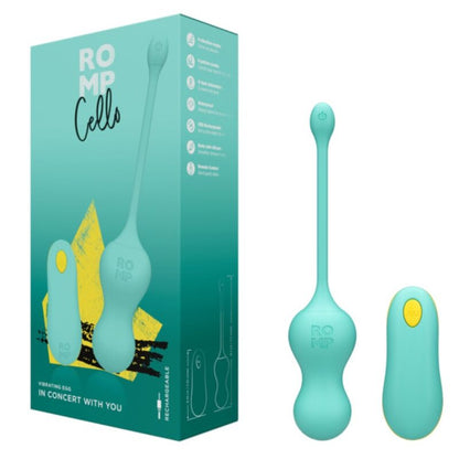 ROMP - CELLO VIBRATORE MULTIFUNZIONE A UOVO TURCHESE CON TELECOMANDO - ROMP | Lingerie Harness Boutique