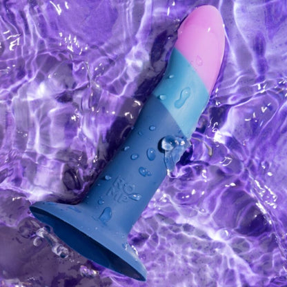 ROMP - DILDO IN SILICONE PICCOLO CON VENTOSA TRICOLORE 14 CM - ROMP | Lingerie Harness Boutique