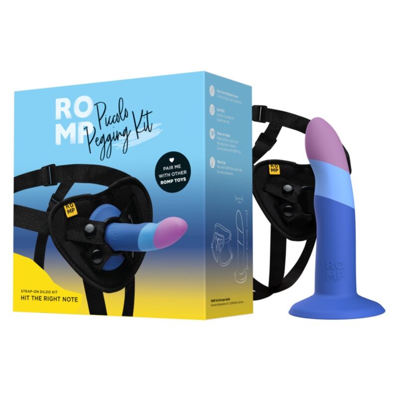 ROMP - DILDO IN SILICONE PICCOLO CON VENTOSA TRICOLORE 14 CM - ROMP | Lingerie Harness Boutique