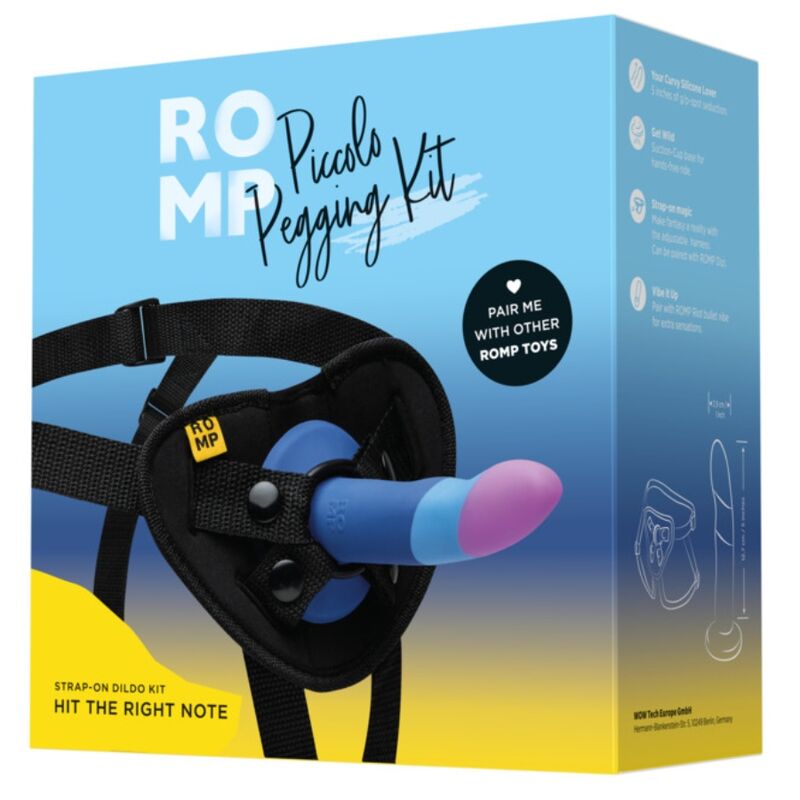 ROMP - DILDO IN SILICONE PICCOLO CON VENTOSA TRICOLORE 14 CM - ROMP | Lingerie Harness Boutique