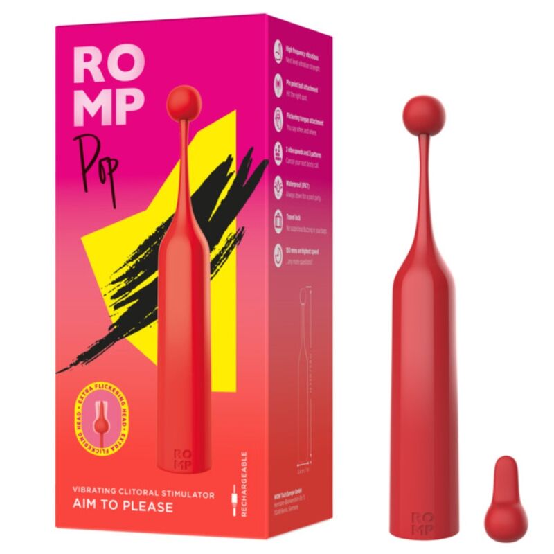 ROMP - POP STIMOLATORE CLITORIDEO AD ALTA FREQUENZA ROSSO - ROMP | Lingerie Harness Boutique