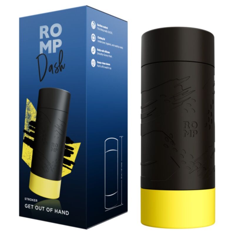 ROMP - DASH MASTURBATORE MASCHILE CON CONTROLLO A SUZIONE 20 CM - ROMP | Lingerie Harness Boutique