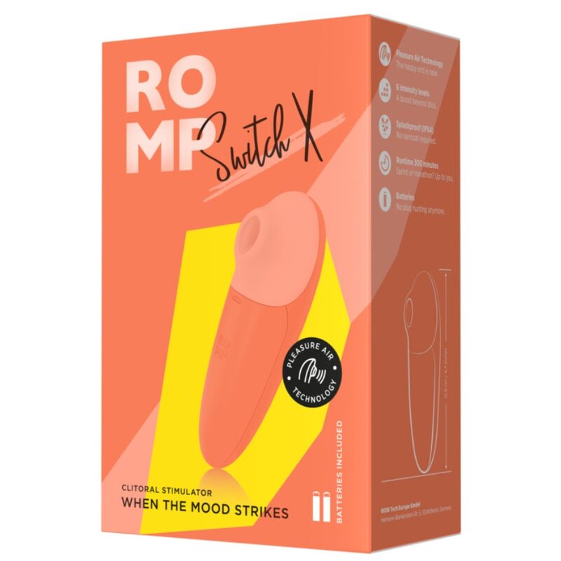 ROMP - SWITCH X STIMOLATORE CLITORIDEO 6 LIVELLI ARANCIONE - ROMP | Lingerie Harness Boutique