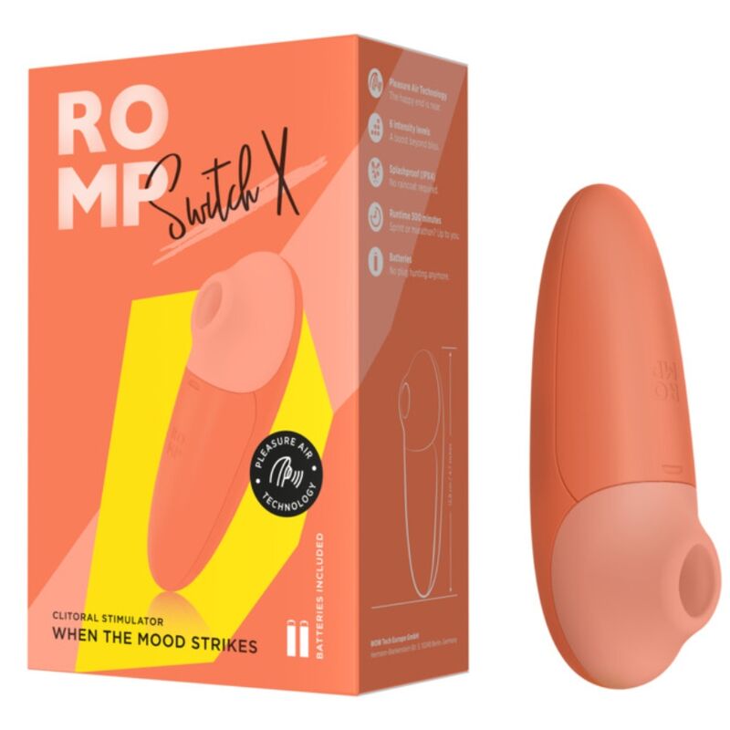 ROMP - SWITCH X STIMOLATORE CLITORIDEO 6 LIVELLI ARANCIONE - ROMP | Lingerie Harness Boutique