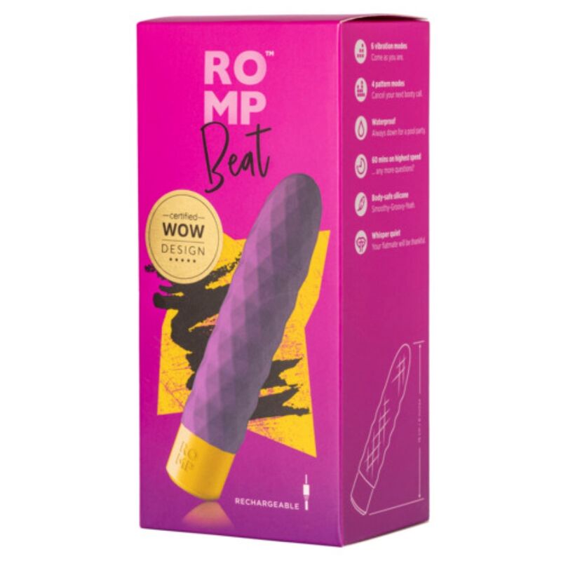 ROMP - BEAT MINI PROIETTILE VIBRANTE MULTIFUNZIONE VIOLETTO VIOLET - ROMP | Lingerie Harness Boutique