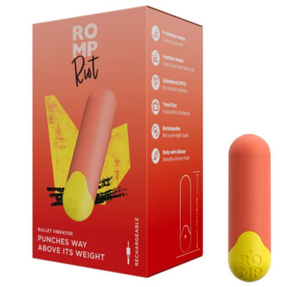 ROMP - RIOT PROIETTILE VIBRANTE MULTIFUNZIONE ARANCIONE + GIALLO - ROMP | Lingerie Harness Boutique