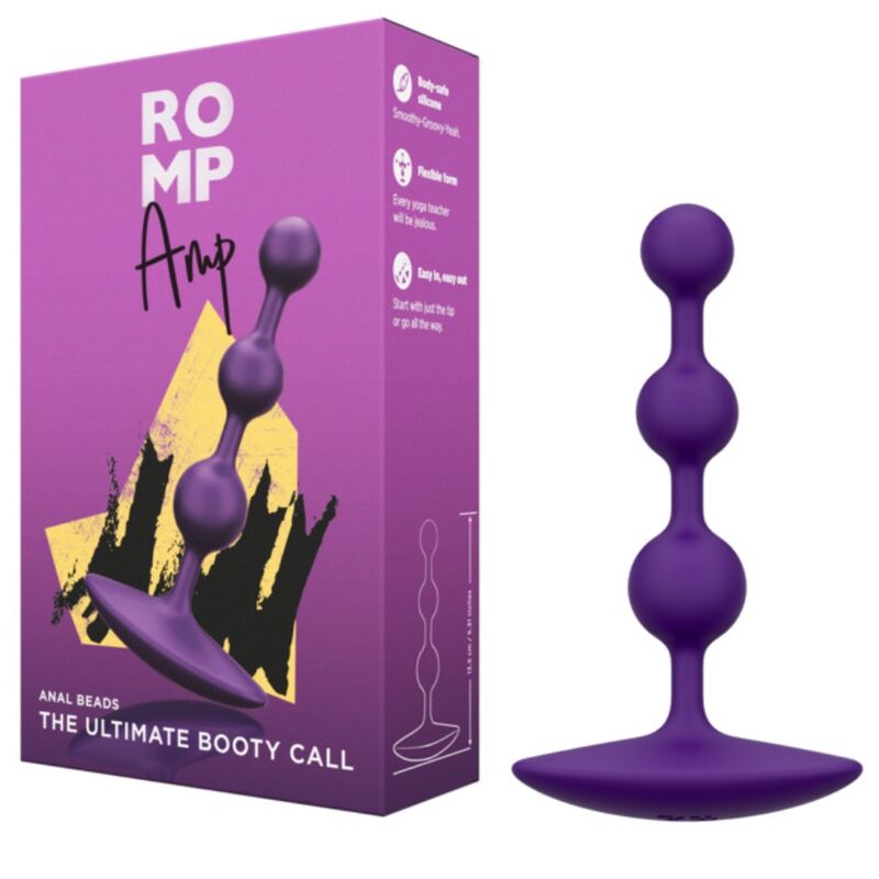 ROMP - AMP PERLE ANALALI IN SILICONE FLESSIBILE VIOLA 12,5 CM VIOLA - ROMP | Lingerie Harness Boutique