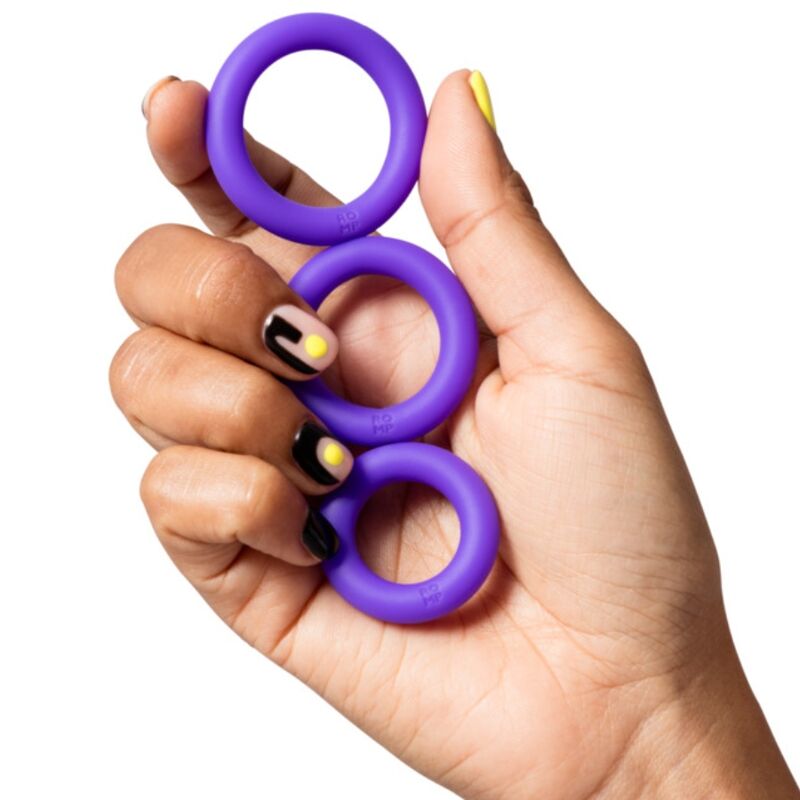 ROMP - REMIX TRIO SET DI 3 ANELLI PER PENE IN SILICONE VIOLA - ROMP | Lingerie Harness Boutique