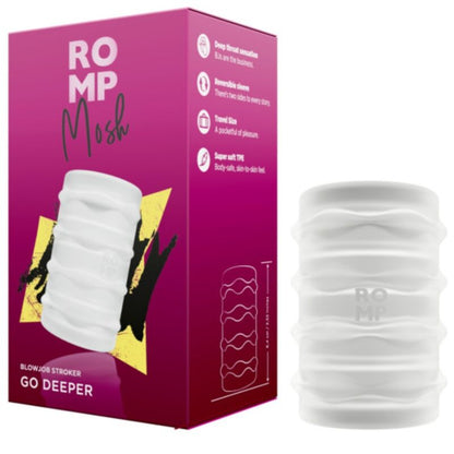 ROMP - MOSH MASTURBATORE MASCHILE TRASPARENTE CON FODERO REVERSIBILE DA 6 CM - ROMP | Lingerie Harness Boutique