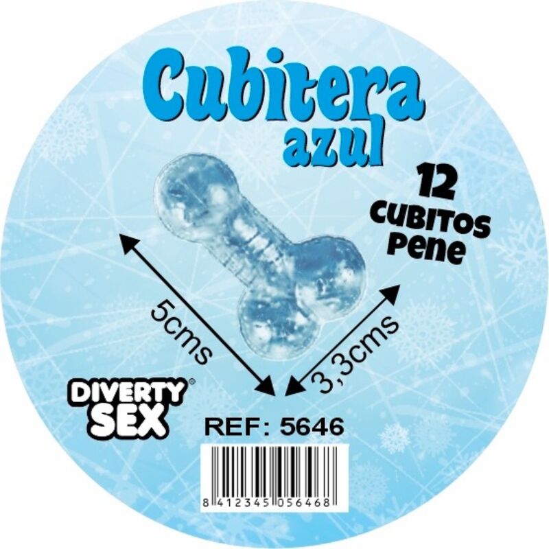 DIABLO PICANTE - 12 PENI IN SILICONE RIGIDO DA APPENDERE A UN SECCHIELLO PER IL GHIACCIO BLU - DIABLO PICANTE | Lingerie Harness Boutique