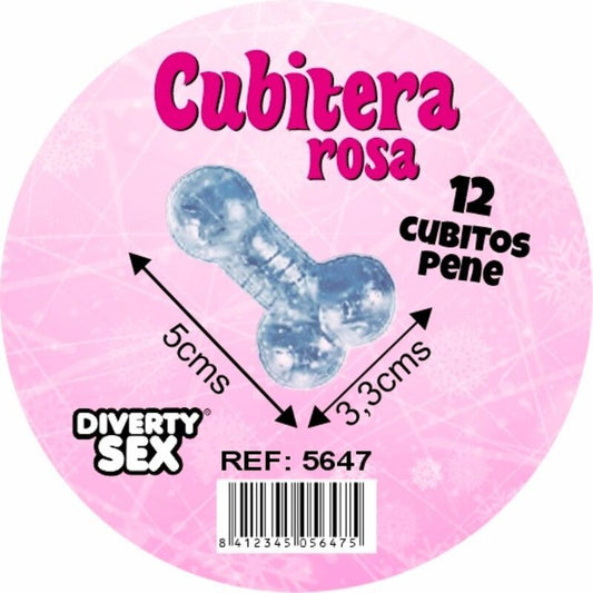 DIABLO PICANTE - 12 PENI IN SILICONE RIGIDO DA APPENDERE A UN SECCHIELLO PER IL GHIACCIO ROSA - DIABLO PICANTE | Lingerie Harness Boutique