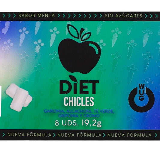 WUG DIET - BLISTER DI GOMME DA MASTICARE FUNZIONALI ALLA MENTA SENZA ZUCCHERO, 8 PEZZI - WUG GUM | Lingerie Harness Boutique