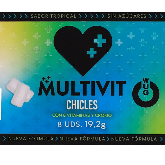 WUG MULTIVIT - MULTIVITAMINICO FUNZIONALE AL GUSTO TROPICALE, BLISTER DI GOMME DA MASTICARE, 8 PEZZI - WUG GUM | Lingerie Harness Boutique