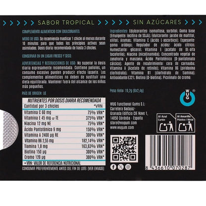 WUG MULTIVIT - MULTIVITAMINICO FUNZIONALE AL GUSTO TROPICALE, BLISTER DI GOMME DA MASTICARE, 8 PEZZI - WUG GUM | Lingerie Harness Boutique