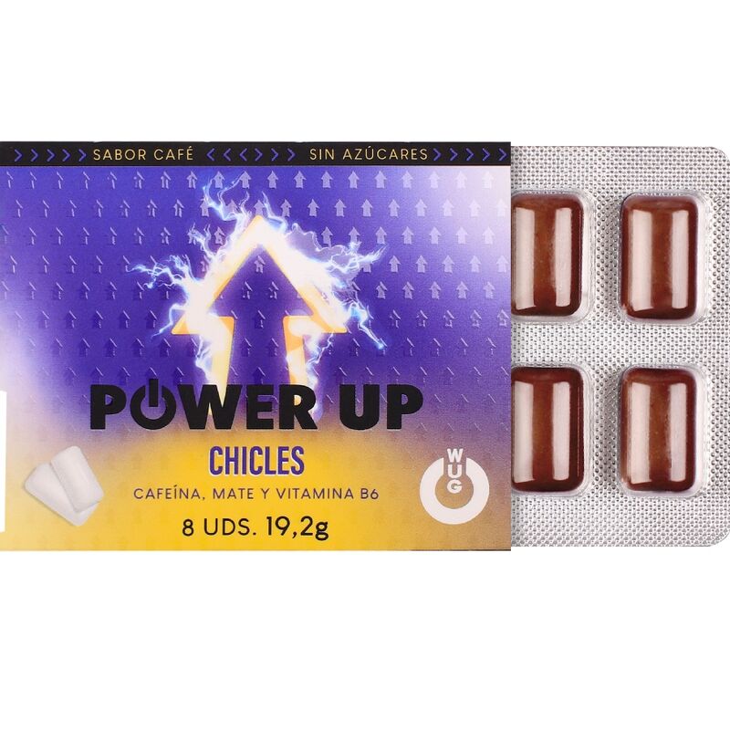 WUG POWER UP – GOMME DA MASTICARE FUNZIONALI AL GUSTO DI CAFFEINA E CAFFÈ MATE, 8 PEZZI - WUG GUM | Lingerie Harness Boutique