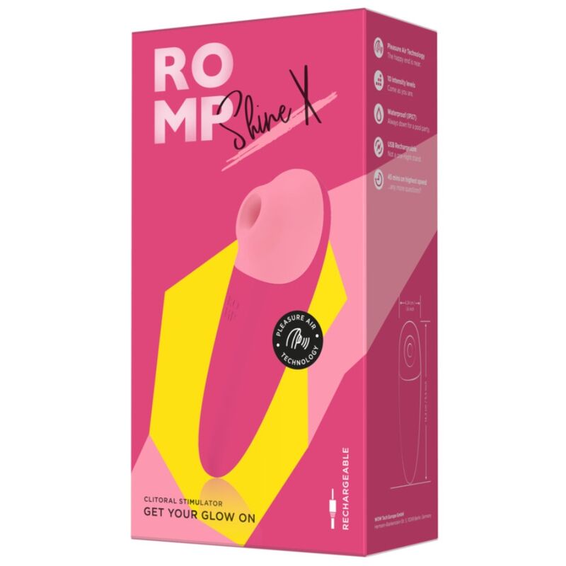 ROMP - SHINE X ASPIRAZIONE CLITORIDEA 10 LIVELLI ROSA - ROMP | Lingerie Harness Boutique