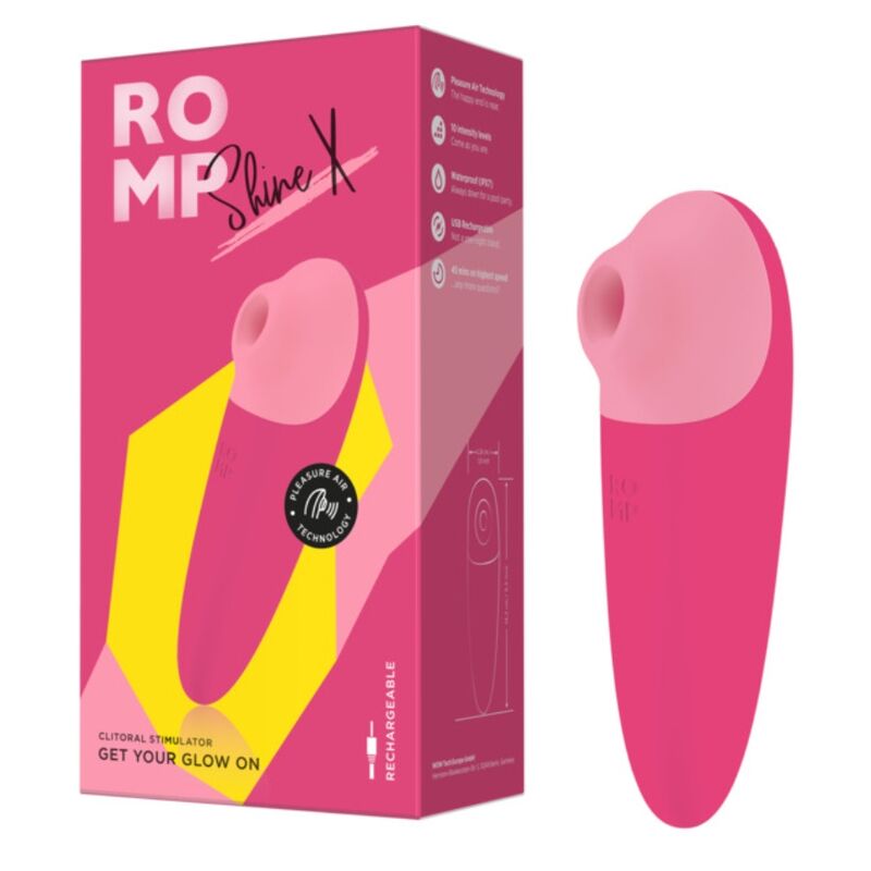 ROMP - SHINE X ASPIRAZIONE CLITORIDEA 10 LIVELLI ROSA - ROMP | Lingerie Harness Boutique