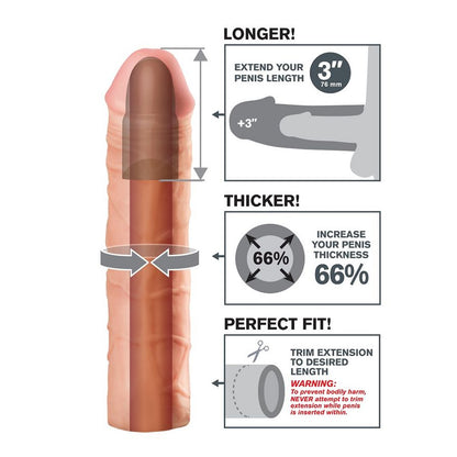 FANTASY X- TENSIONS - MEGA 3 EXTENSION CARNE - FANTASY X-TENSIONS | Lingerie Harness Boutique