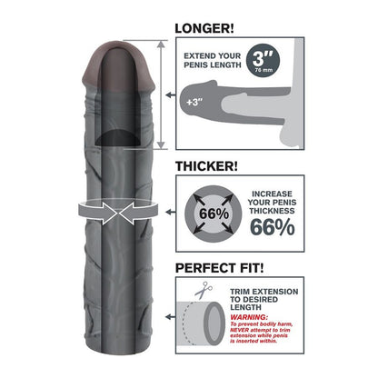 FANTASY X- TENSIONS - PROLUNGA MEGA 3 NERA - FANTASY X-TENSIONS | Lingerie Harness Boutique