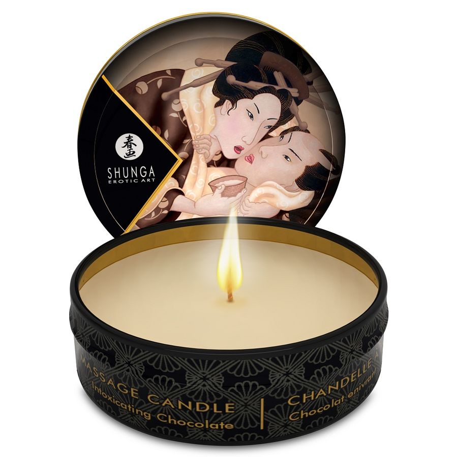 SHUNGA - MINI CARESS BY CANDELIGHT CANDELA DA MASSAGGIO AL CIOCCOLATO 30 ML - SHUNGA CANDLES | Lingerie Harness Boutique