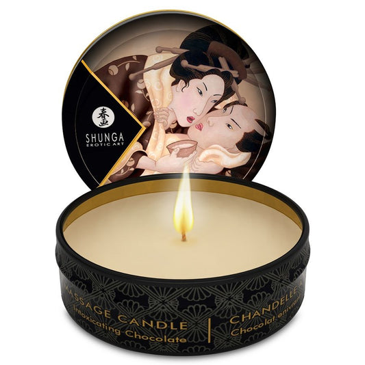 SHUNGA - MINI CARESS BY CANDELIGHT CANDELA DA MASSAGGIO AL CIOCCOLATO 30 ML - SHUNGA CANDLES | Lingerie Harness Boutique