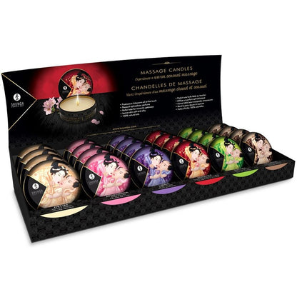 SHUNGA - MINI CARESS BY CANDLELIGHT ESPOSITORE CANDELE DA MASSAGGIO 24 UNITÀ - SHUNGA CANDLES | Lingerie Harness Boutique