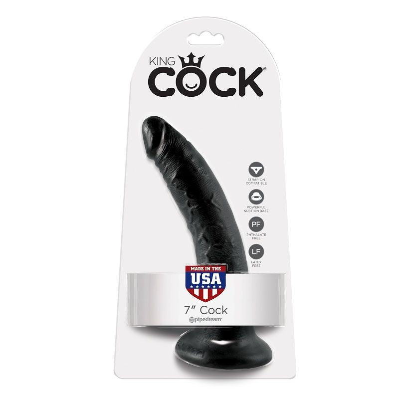 KING COCK - 7 BLACK DILDOS 17.8 CM